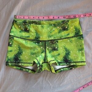 Fleo Neon Lime Galaxy Shorts